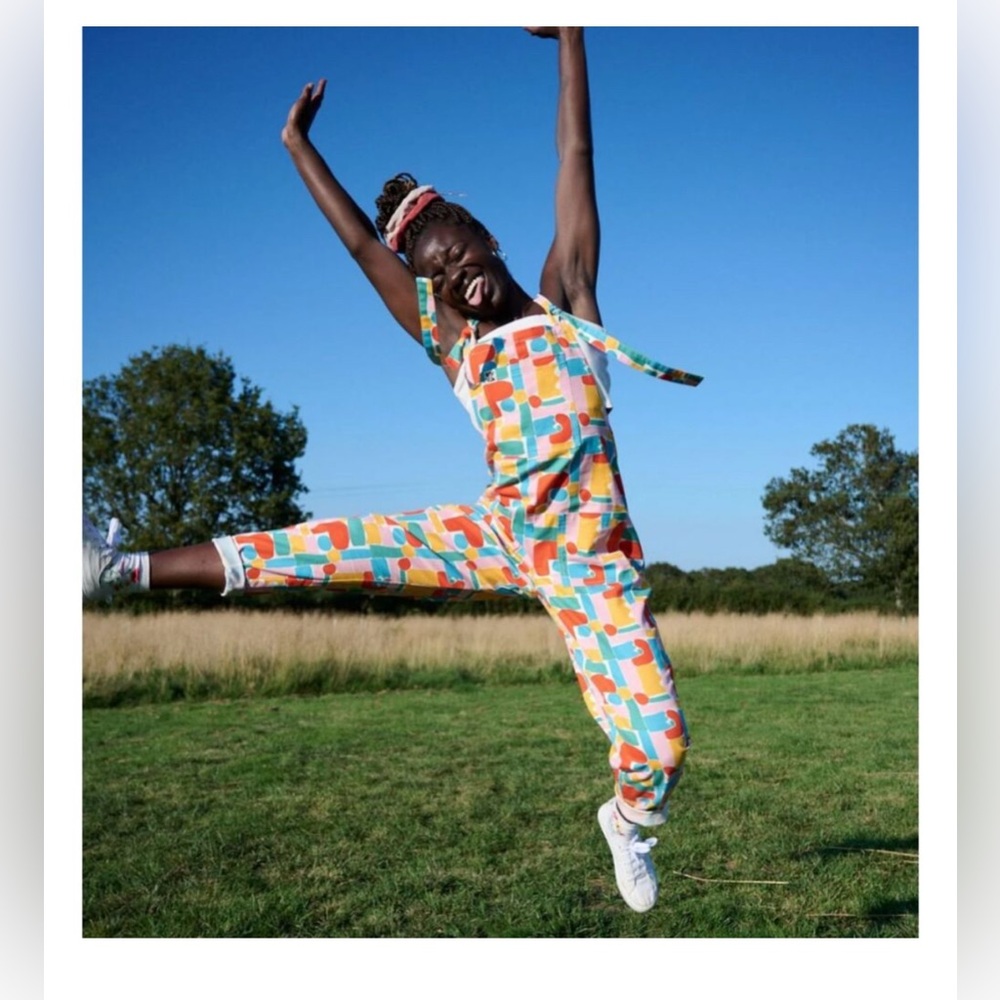 Lucy & Yak x Claire Ritchie Colorful Abstract Print Original Dungarees Size 0 - Picture 8 of 8